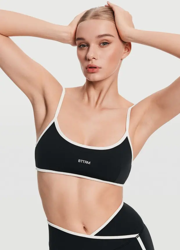 Strappy Scoop Top in Black, front view