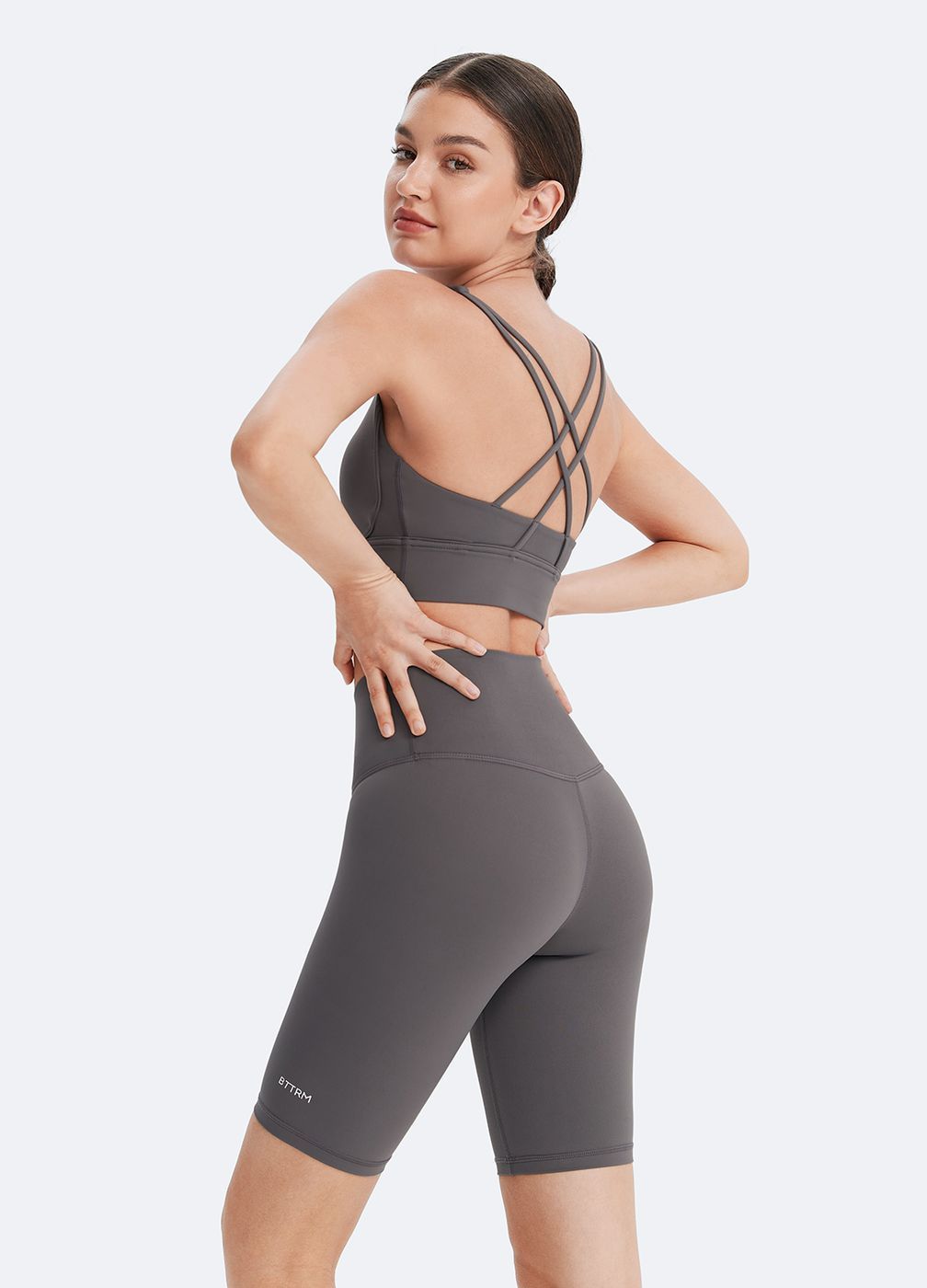 Strappy Sports Bra in Gray, second view