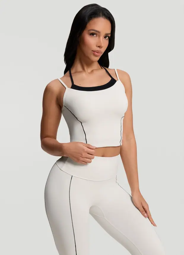 Strappy Top in Ivory, front view