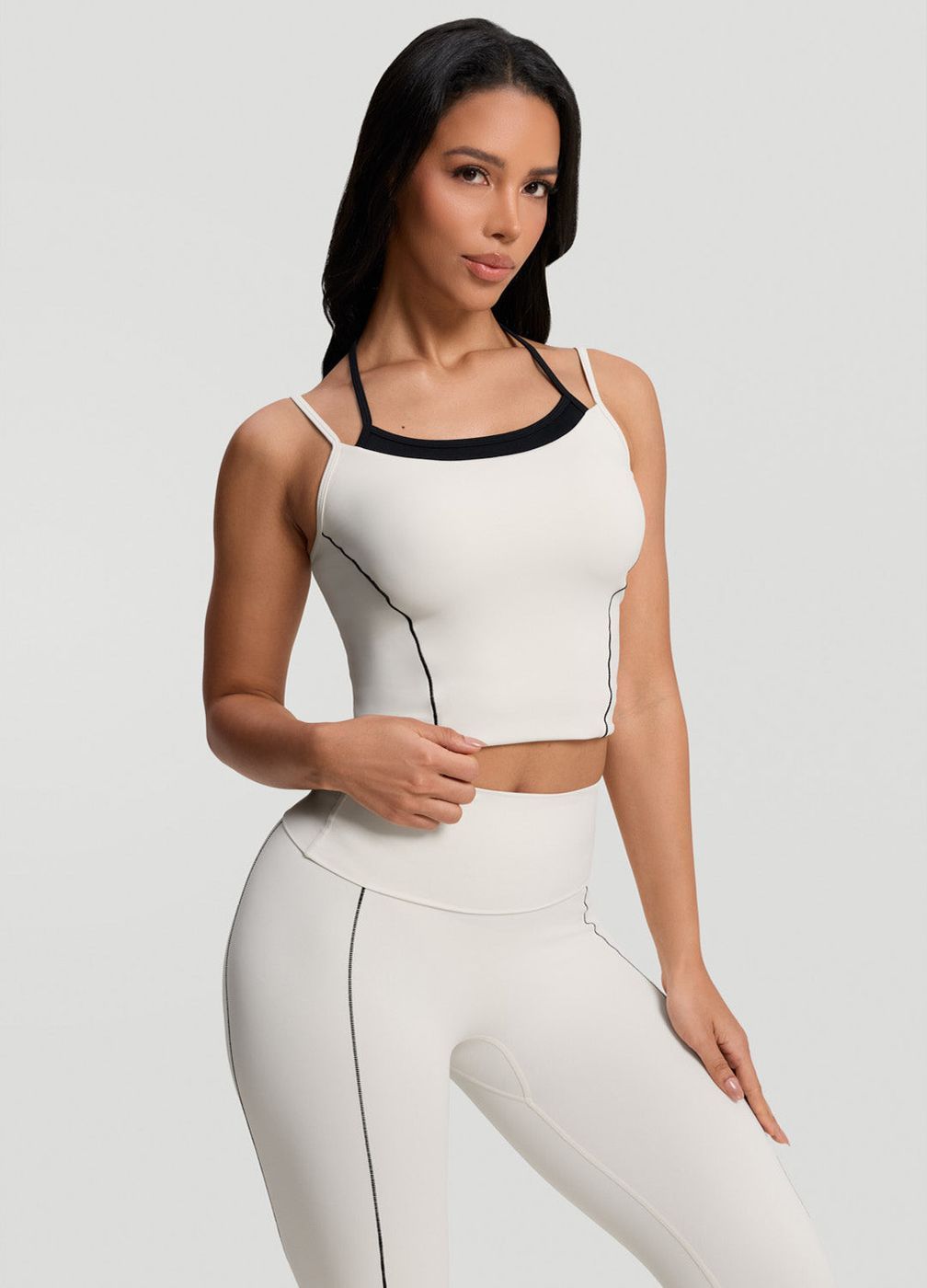Strappy Top in Ivory, front view