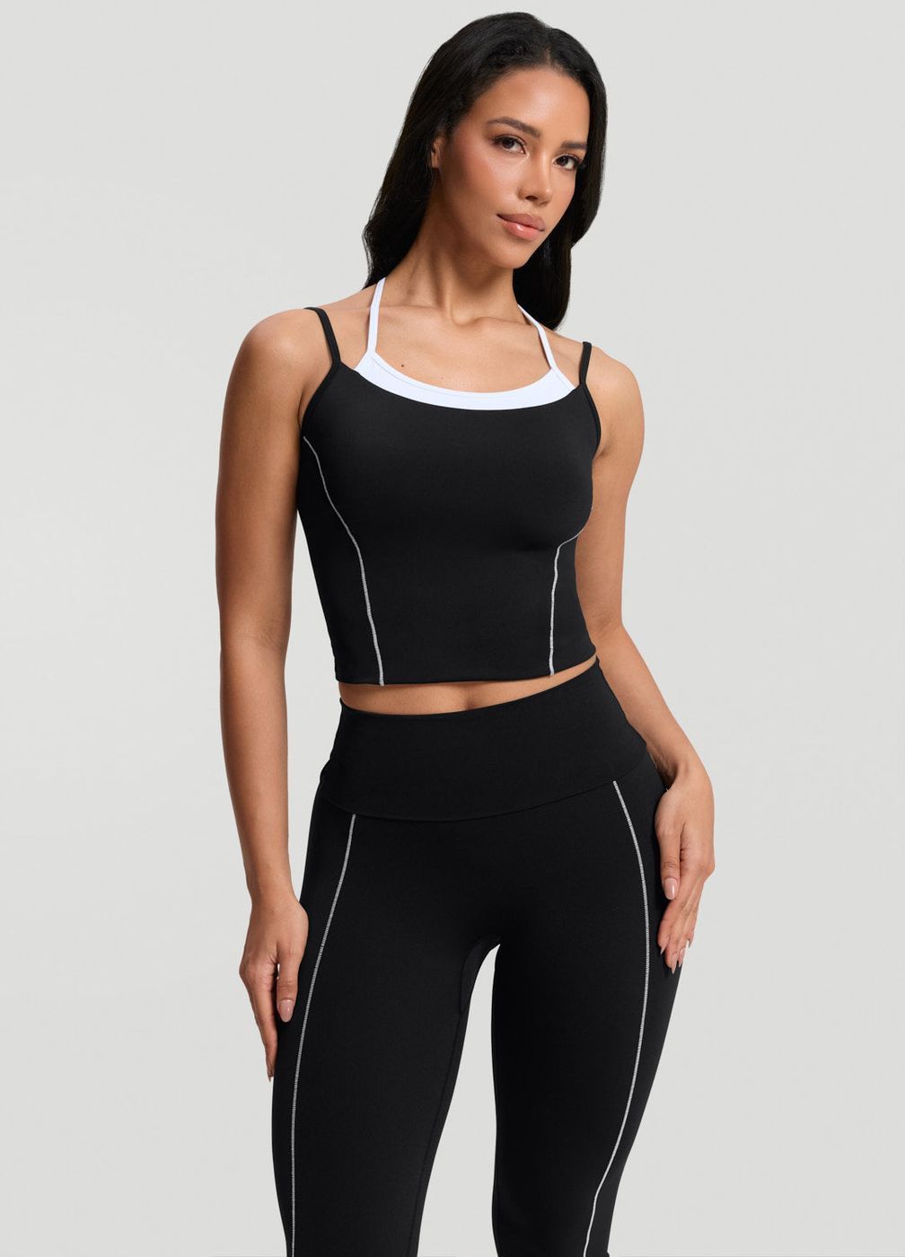 Strappy Top in Black, front view