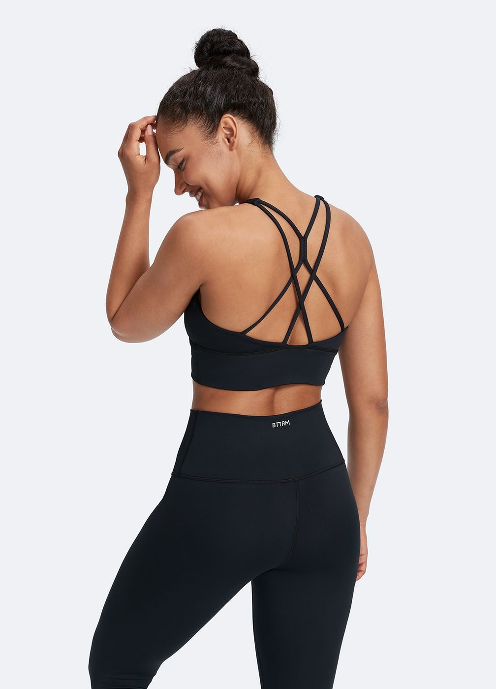 Straps and Support Bra in Black, second view