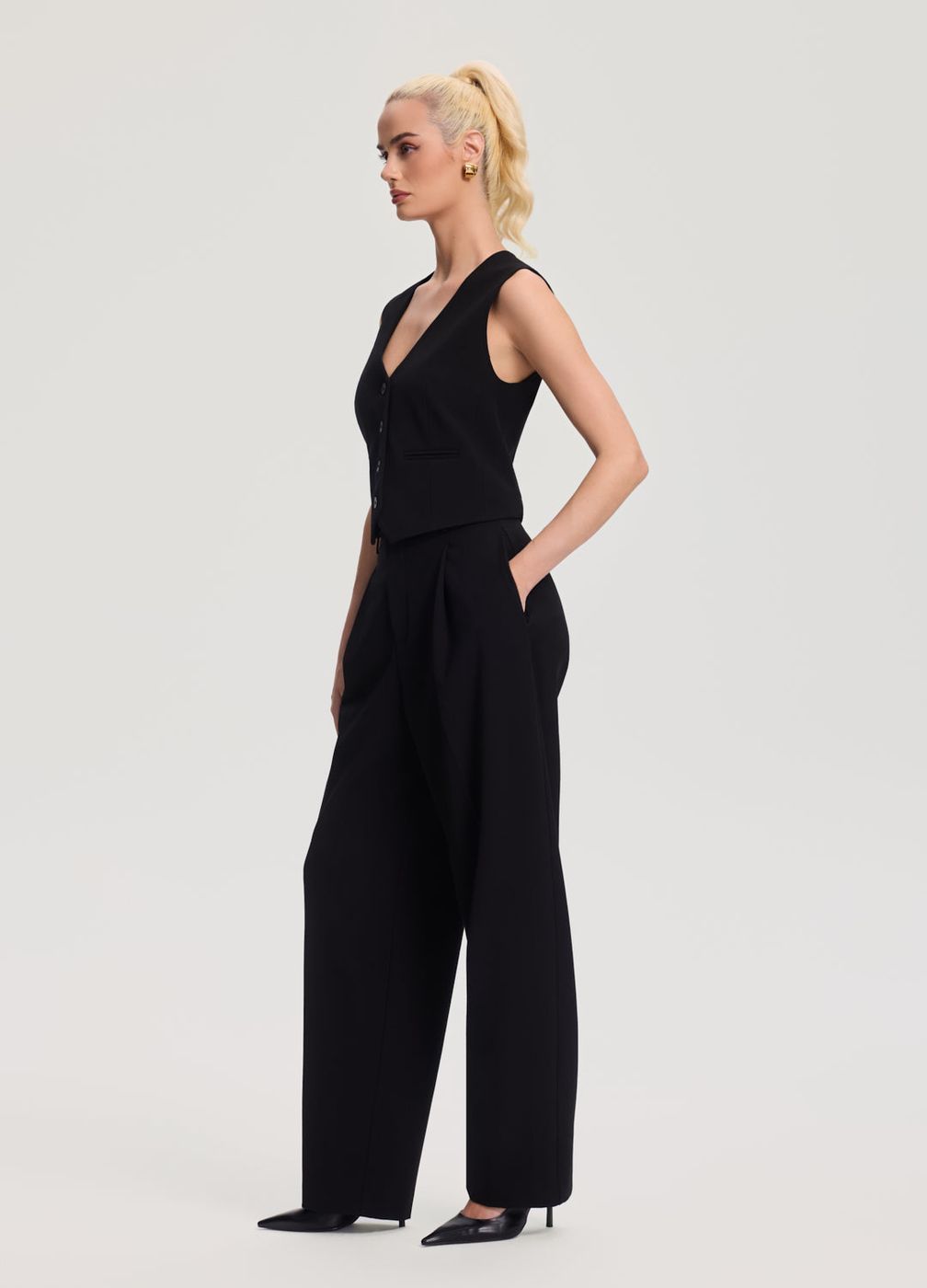 Tailored Waistcoat in Black, second view