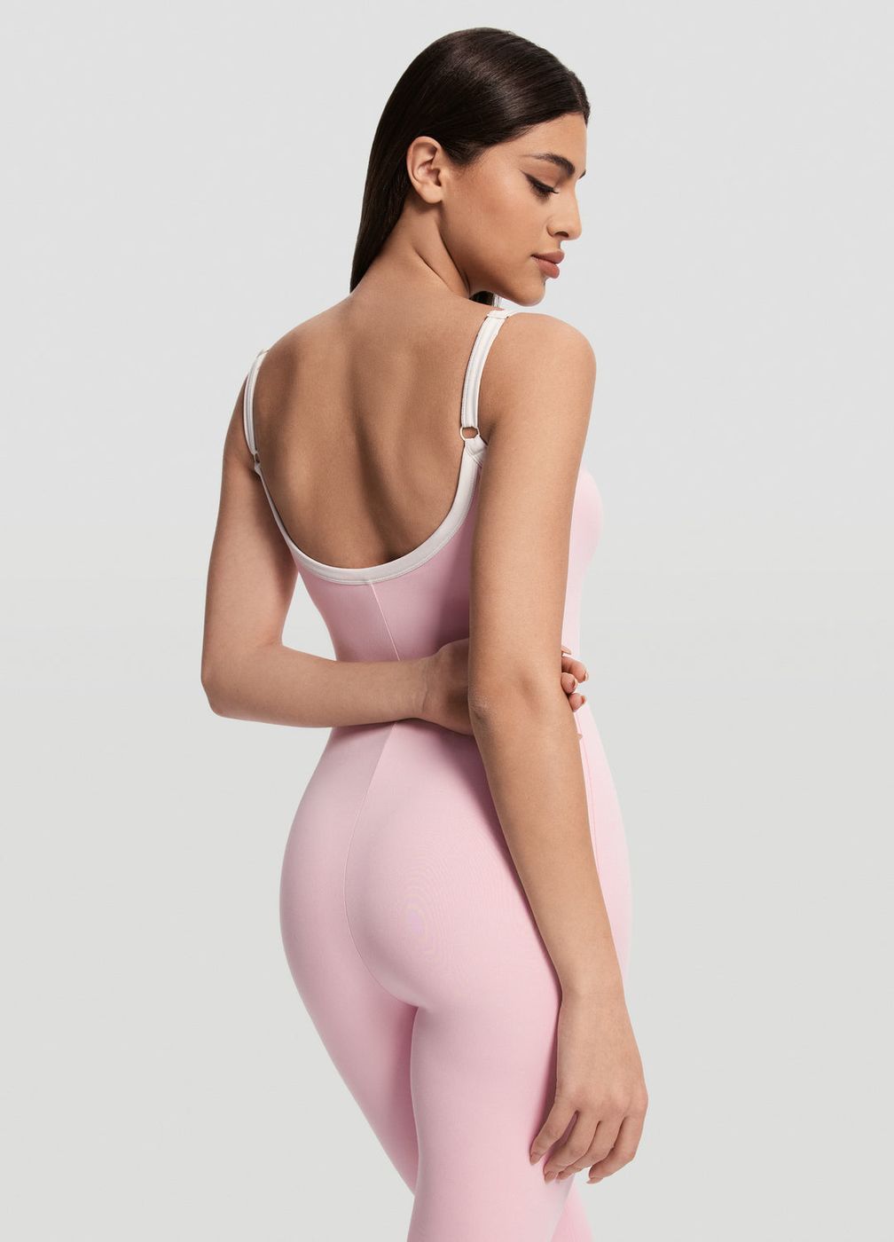 Thin Strap Onesie in Ballet Pink, detail