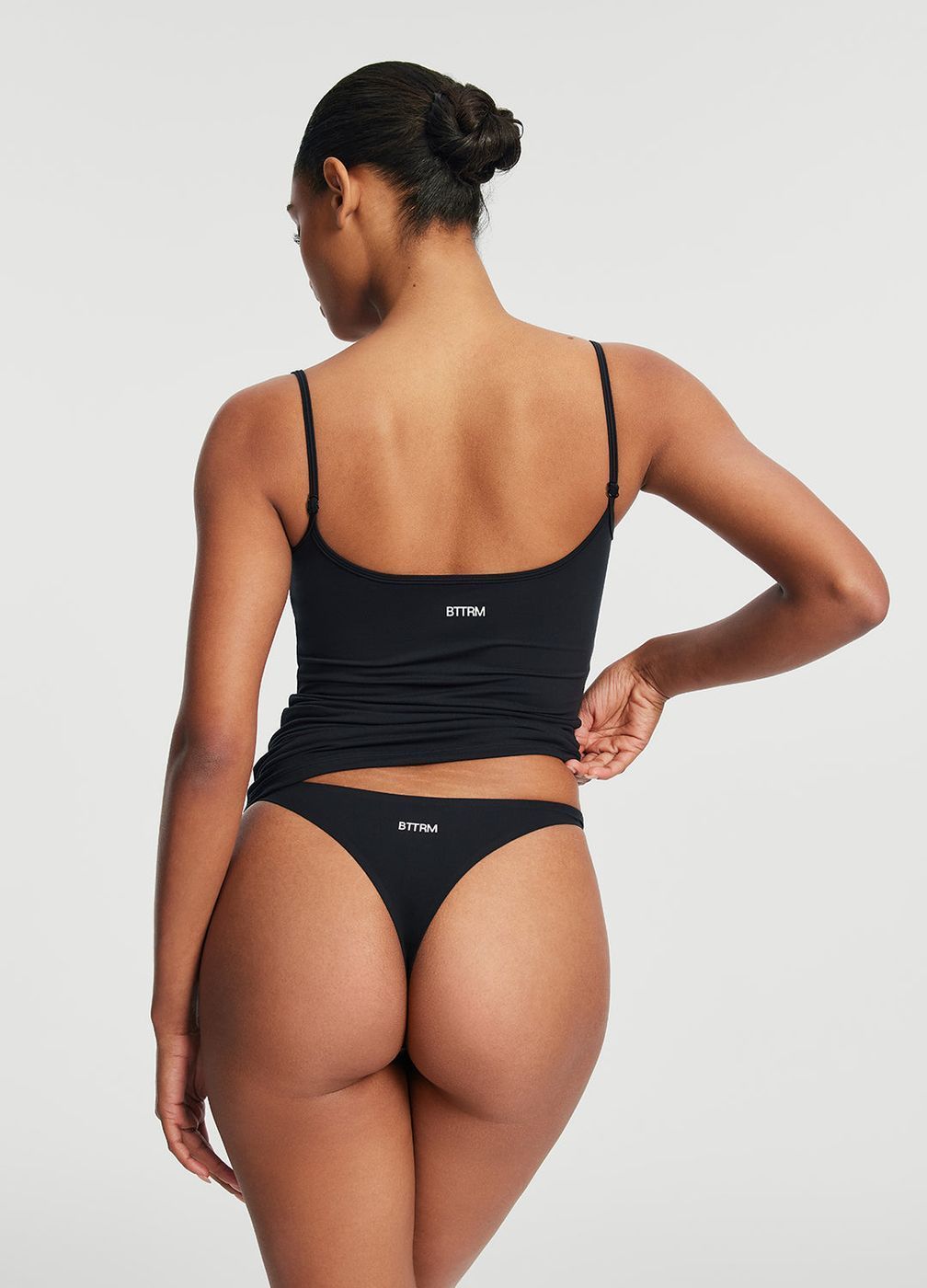 Thin Strap Tank Top in Black, second view