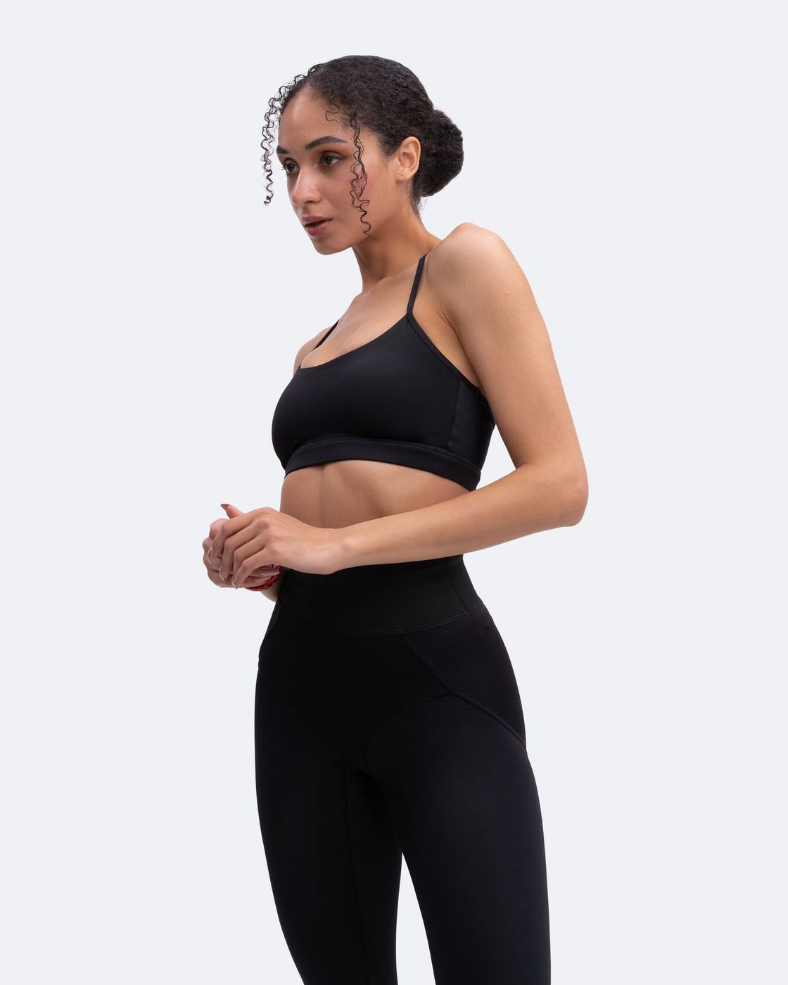 Thin Straps Sports Bra in Black, second view