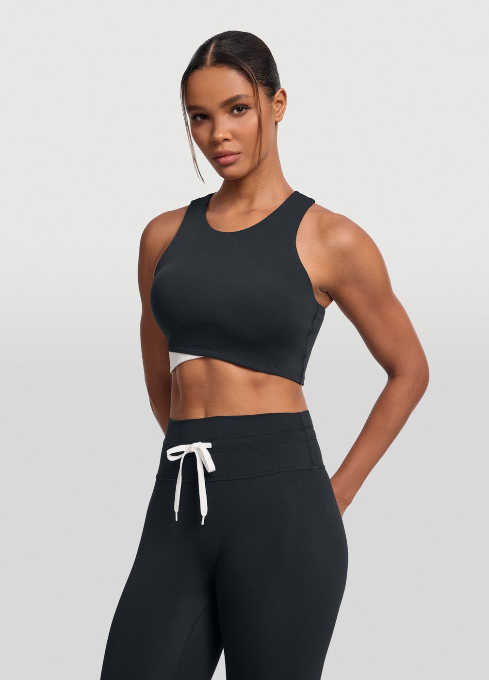 Two-tone Crop Top in Black, second view