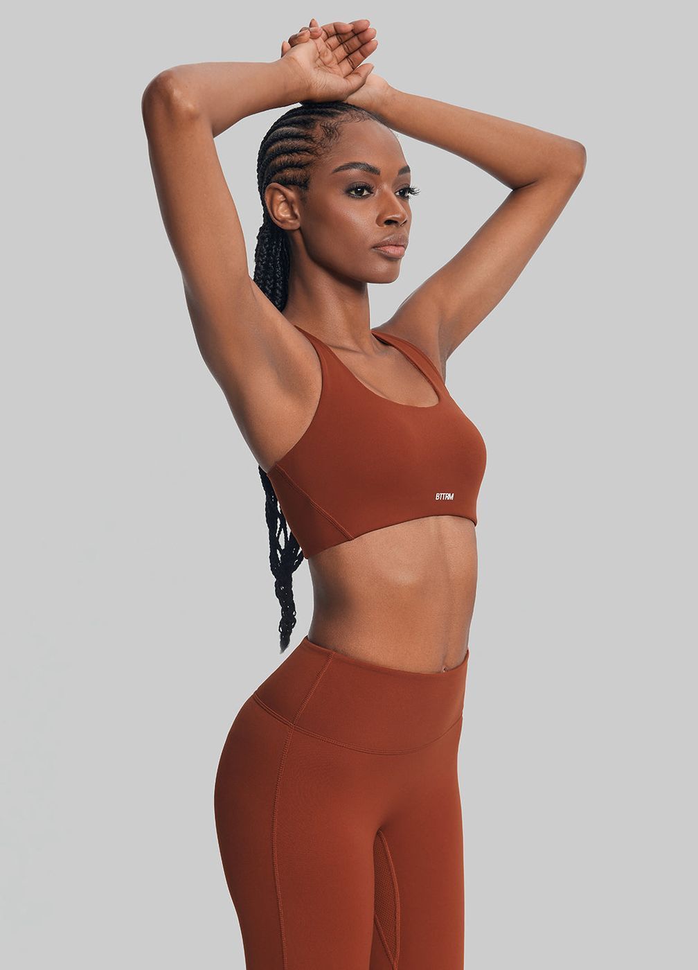 Ultimate Mesh Top in Rust Brown, front view