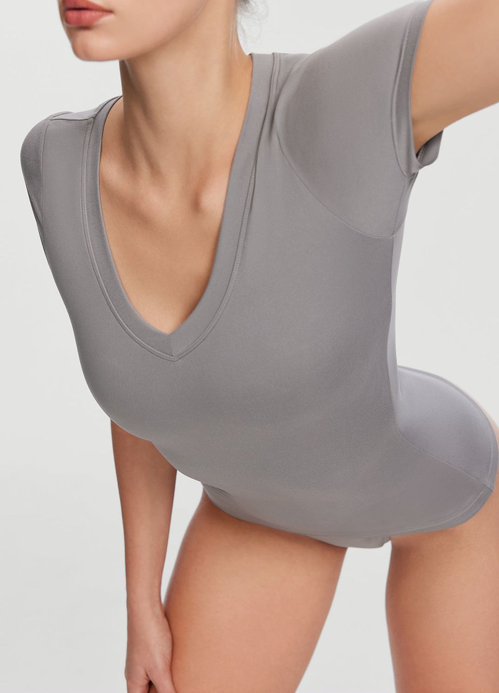 V-neck T-shirt in Cool Gray, second view