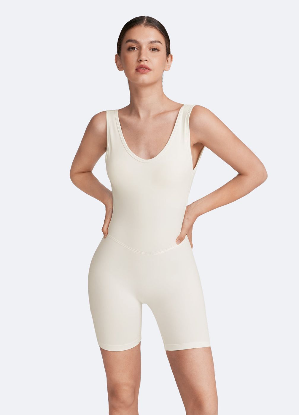 Waist-contouring Bodysuit in White, second view