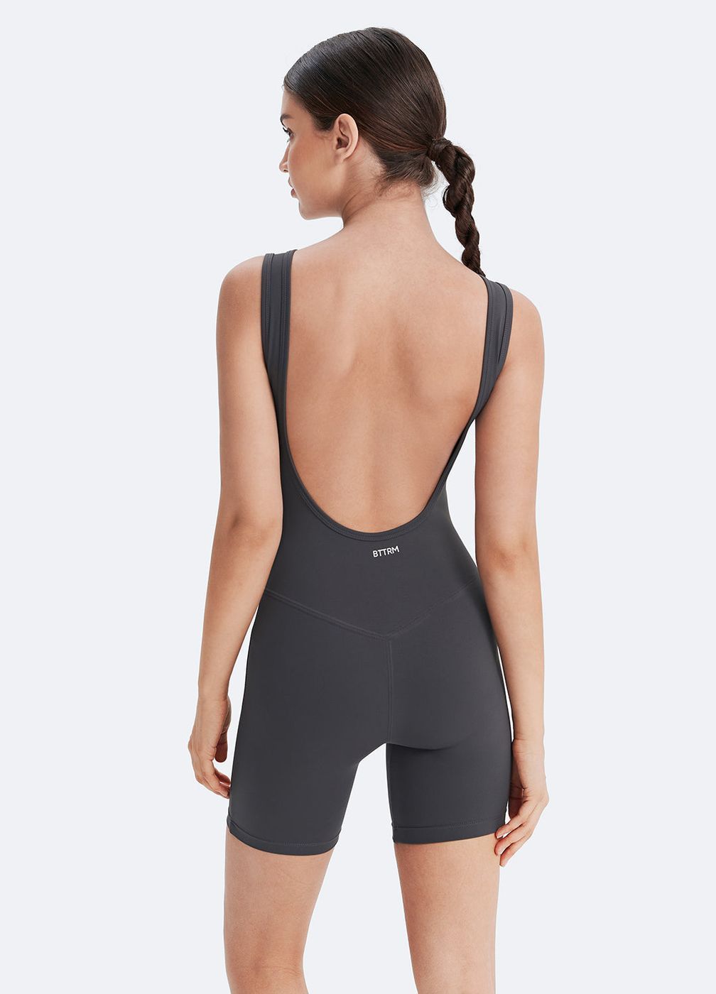 Waist-contouring Bodysuit in Slate Gray, front view