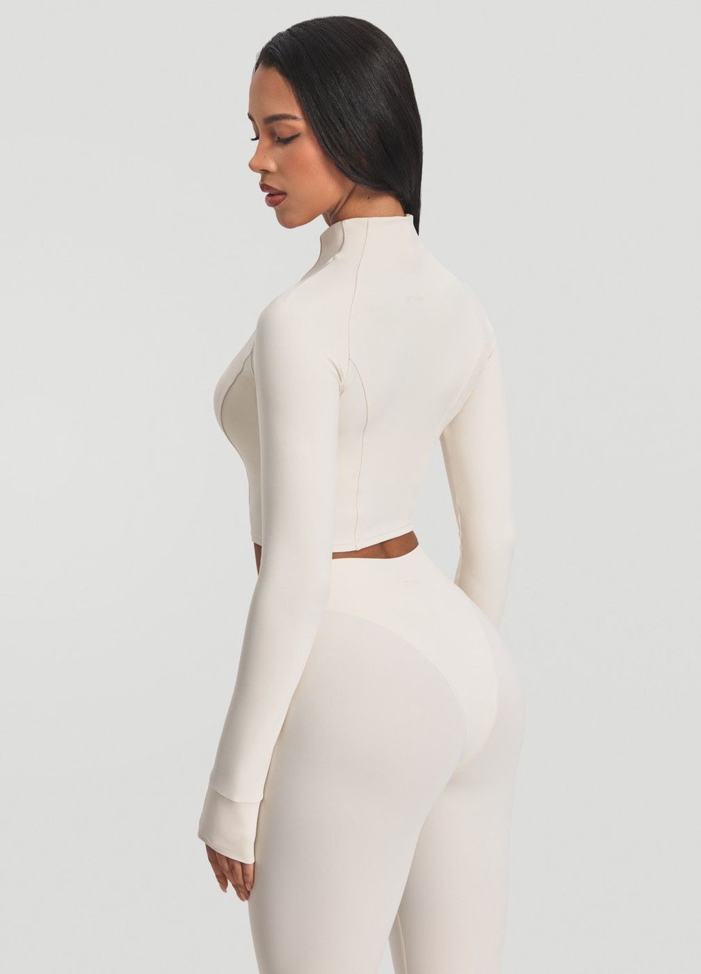 Zip Jacket in Ivory, second view