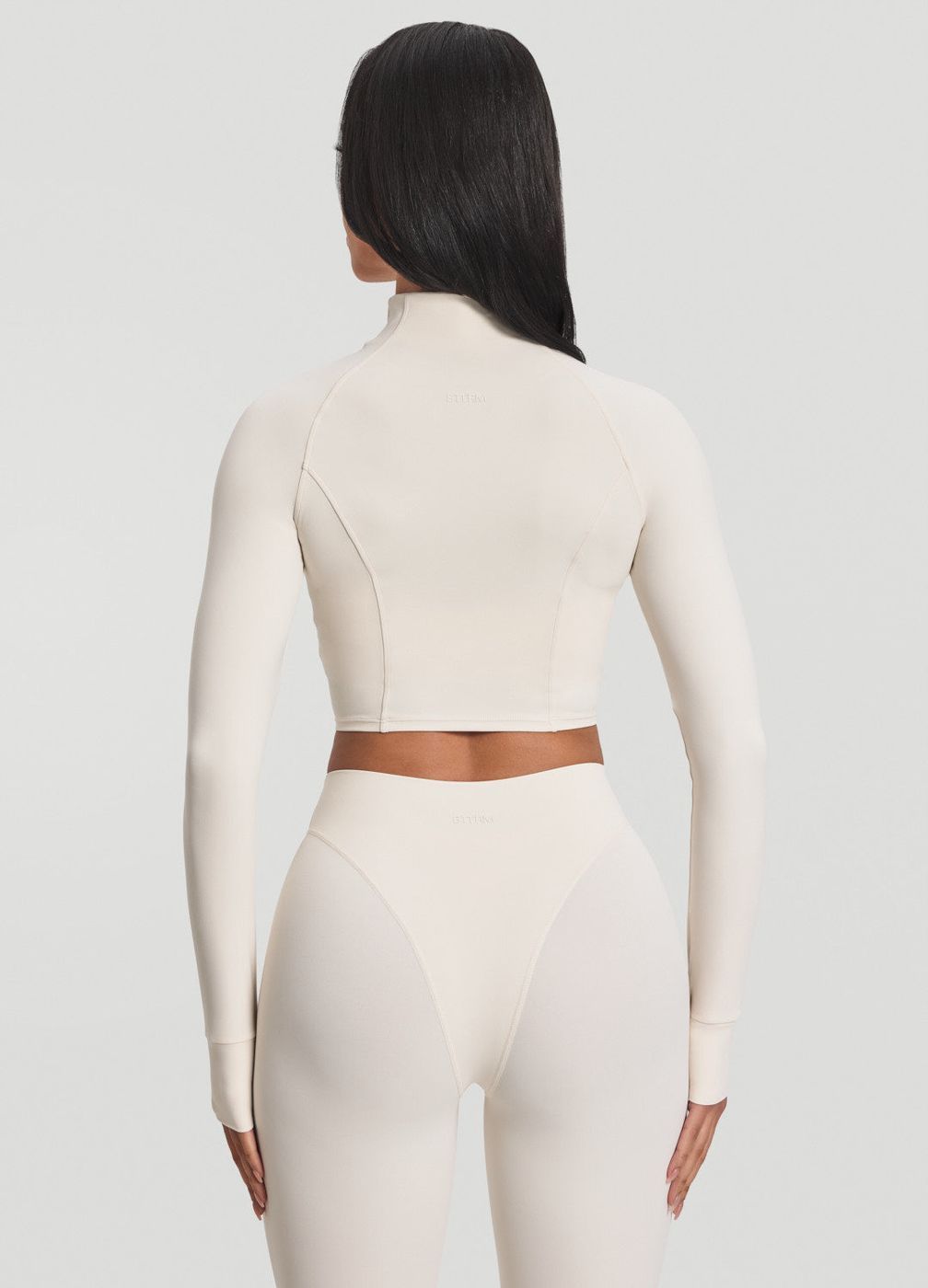 Zip Jacket in Ivory, detail