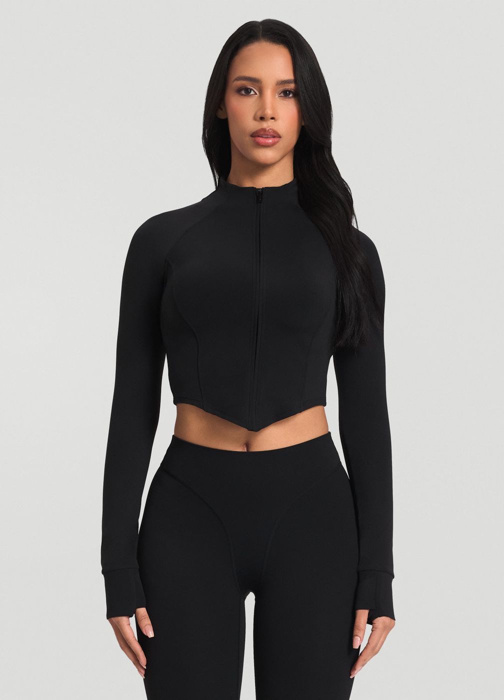 Zip Jacket in Black, second view